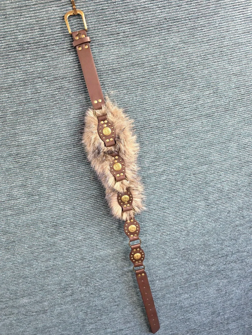 Faux Fur Y2K Style Faux Leather Belt For Cosplay, Festivals, Fun! NWOT